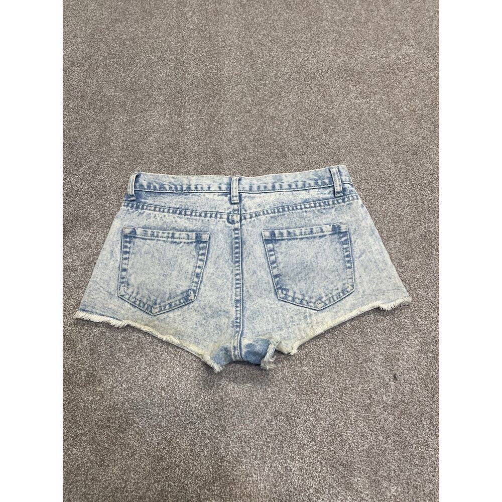 Y2K 2000s indie sleaze Forever 21 Acid Wash Micro Mini Jean Shorts Sz 29 Cut Off - Picture 3 of 12
